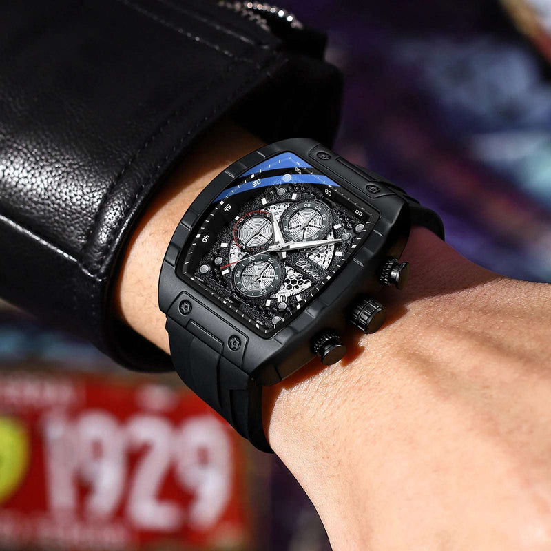 Relógio Masculino CHENXI – Esportivo, Elegante, Cronógrafo, Pulseira de Silicone, Quartzo Original