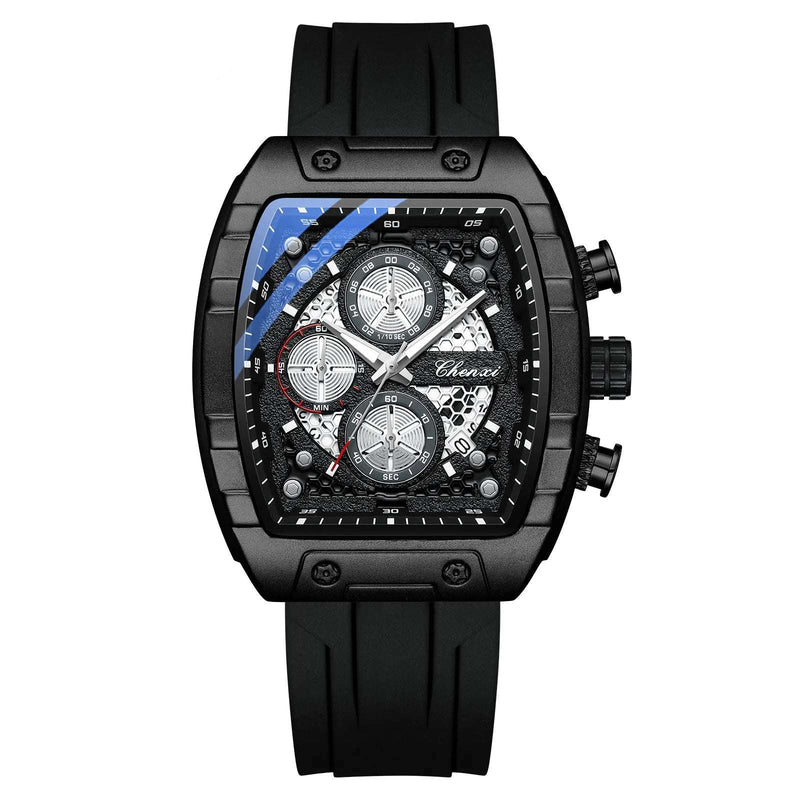 Relógio Masculino CHENXI – Esportivo, Elegante, Cronógrafo, Pulseira de Silicone, Quartzo Original