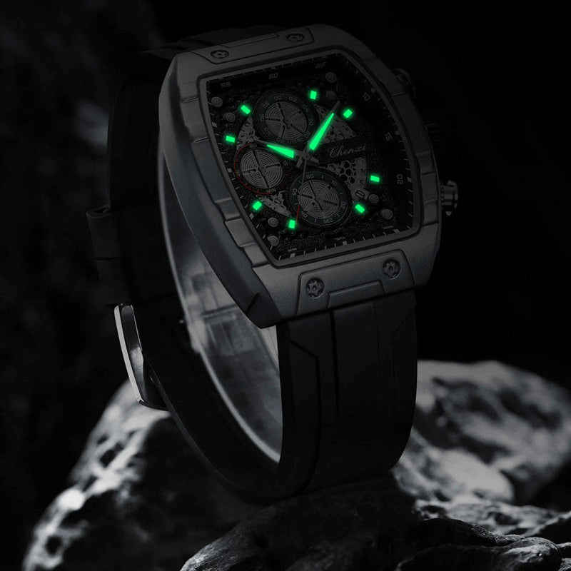 Relógio Masculino CHENXI – Esportivo, Elegante, Cronógrafo, Pulseira de Silicone, Quartzo Original