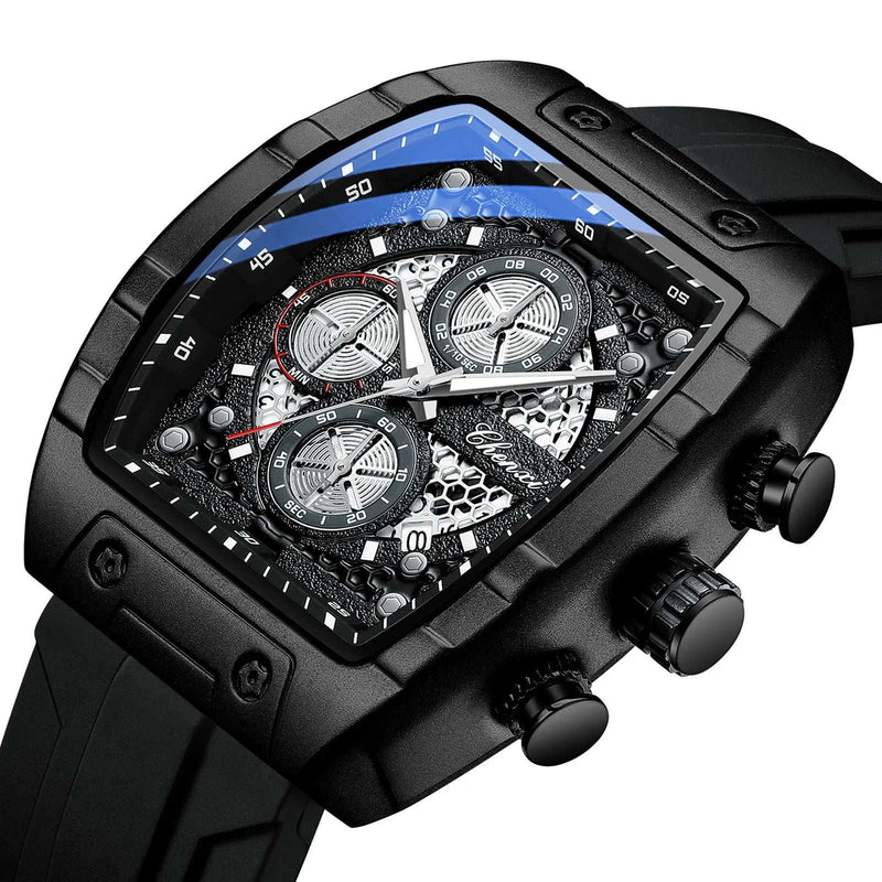 Relógio Masculino CHENXI – Esportivo, Elegante, Cronógrafo, Pulseira de Silicone, Quartzo Original
